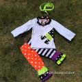 The Halloween kids girls The witch's shoes OUTFITS pant sets girls boutique clothes kids sets with matching accessory